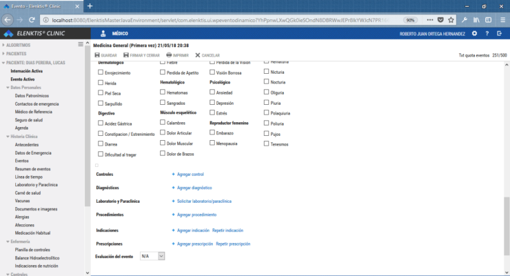 Historia clínica electrónica 2 (Elenktis Clinic)
