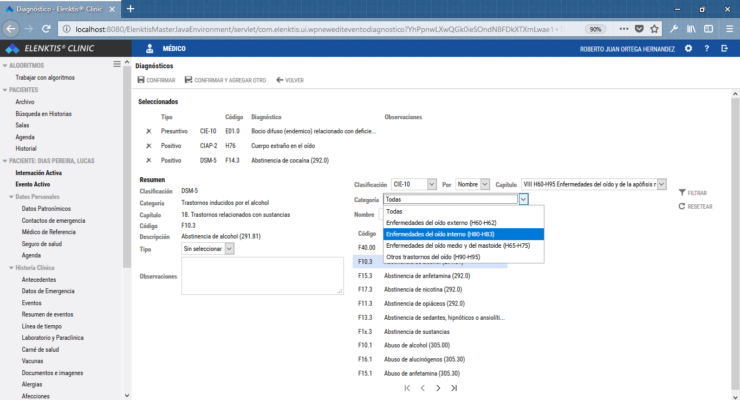 Historia clínica electrónica 3 (Elenktis Clinic)